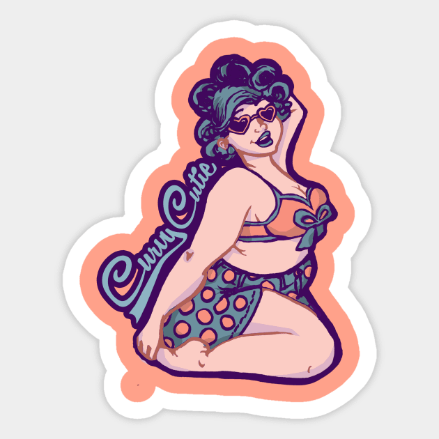 Curvy Cutie Sticker by SophieJewel